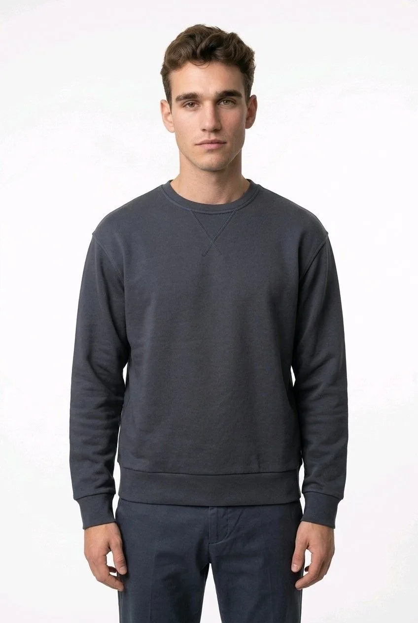 Basic Bisiklet Yaka Sweatshirt – Lacivert