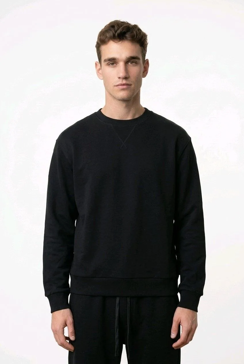 Basic Bisiklet Yaka Sweatshirt